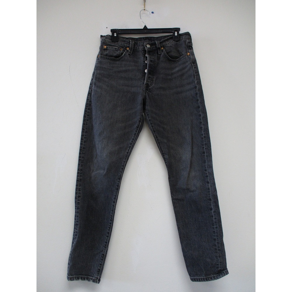 Levi's 501 Skinny Jeans Womens 28 Black Vintage Washed High Rise Button Fly